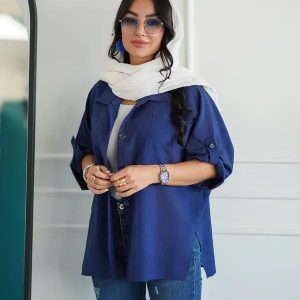 شومیز زنانه سرمه ای مدل آرمیتا السانا